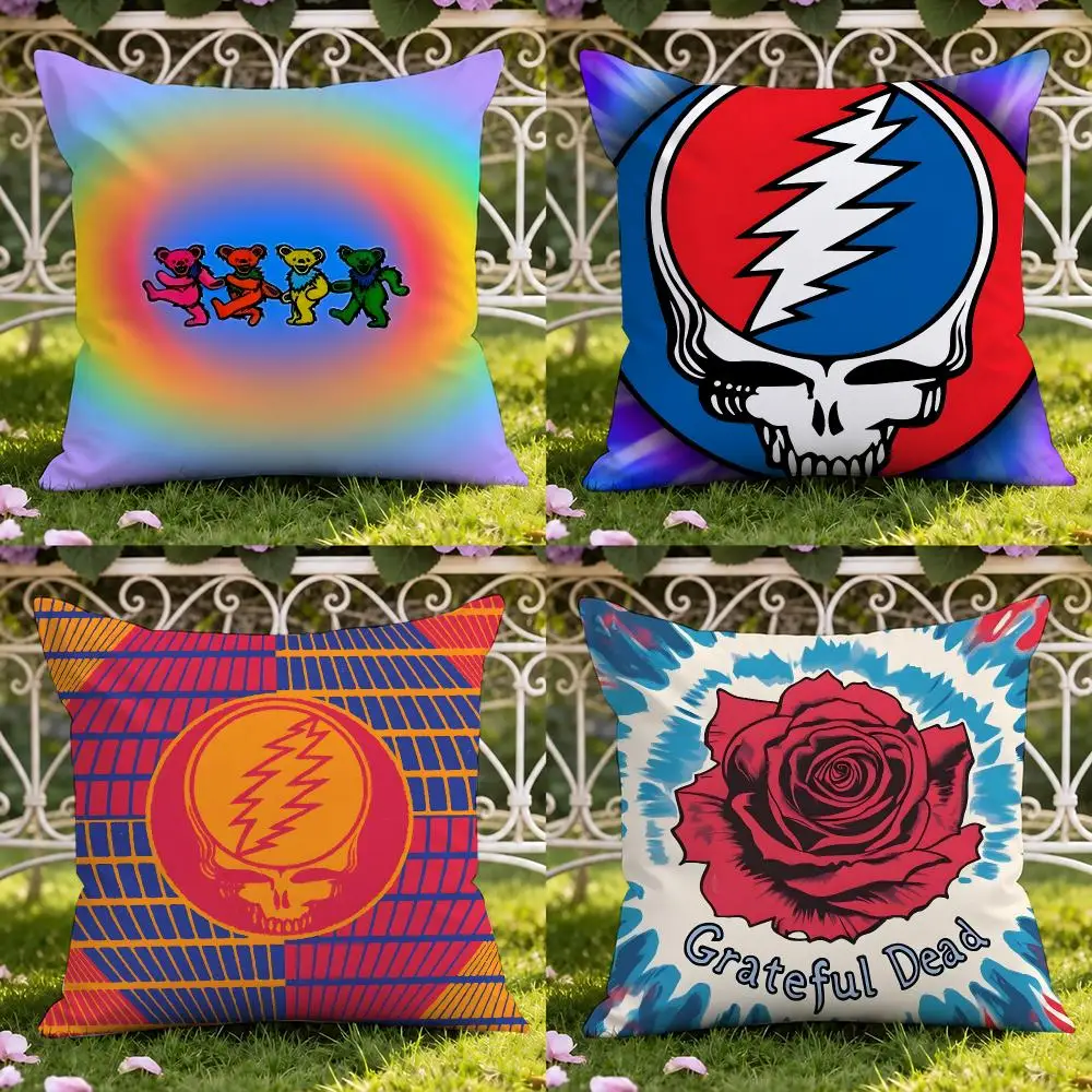 Singer G-Grateful Dead Cushion Cover Short Plush Double-sided Print Square Throw Pillow Covers Sofa Home Cushion Decor