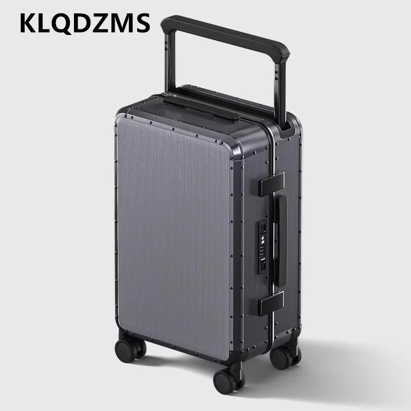 KLQDZMS Travel Suitcase All Aluminum Magnesium Alloy Boarding Box Men's Business Trolley Case 20