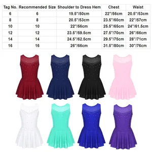 بلا أكمام فستان التزلج على الجليد للفتيات متلألئ الأزهار الترتر نقية محبوك توتو باليه الجمباز زي ثياب أفضل 10 أزياء للتزلج على الجليد مبيعا - رقم 7