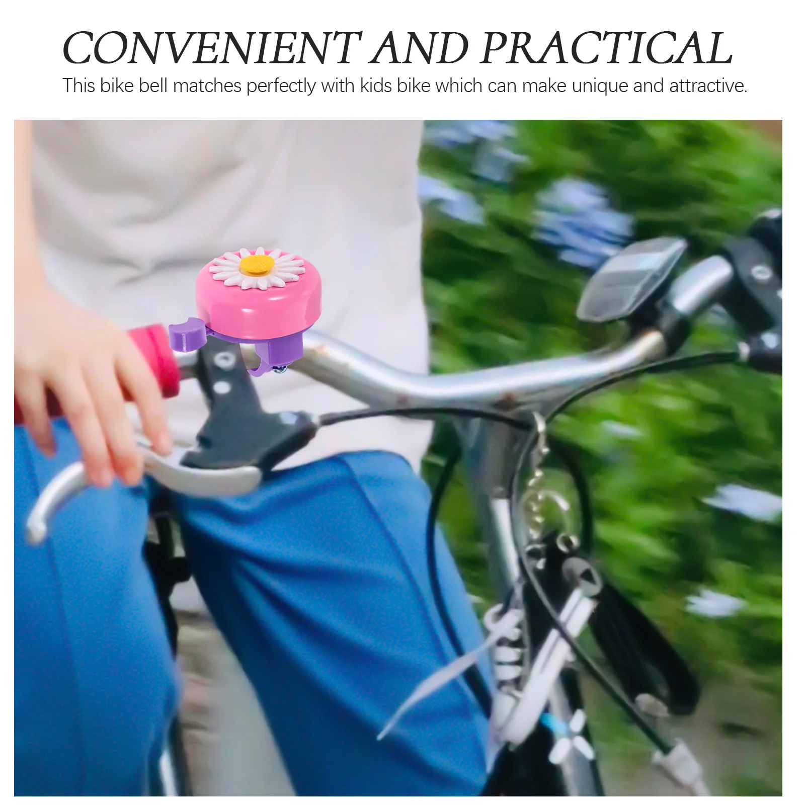 

2Pcs Bike Bell Cartoon Chrysanthemum Shape Bike Accessory Lightweight Easy Install Safety Cycling Bell Pink White Red White