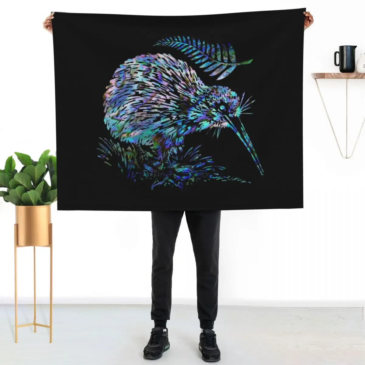 NEW ZEALAND: KIWI AND FERN PAUA Throw Blanket valentine gift ideas Beach Decorative Sofa Luxury Brand Shaggy Luxury St Blankets