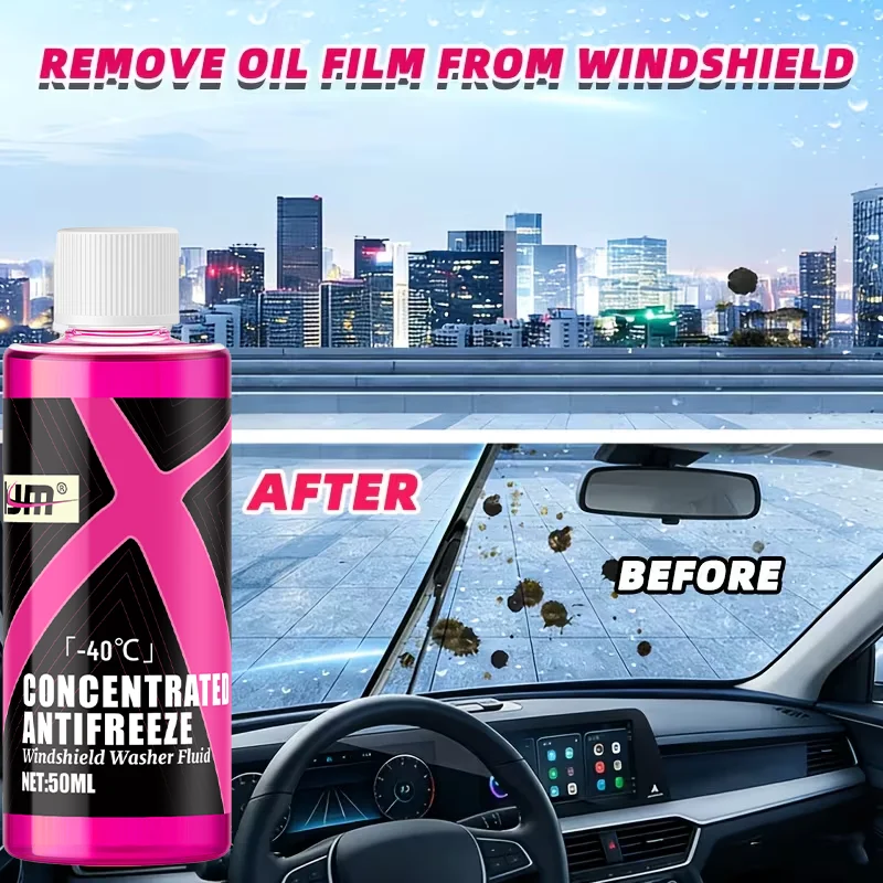 KJM 50ml Concentrated Windshield Washer Fluid, All-Purpose Car Glass Cleaner for Oil Film, Grime and Daily Stains Removal view 4