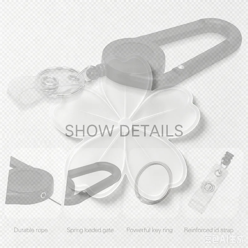 8 Color Transparent Outdoor Telescopic Card Holder Badge Holder Badge Reel Clip Carabiner Keychain Easy Pull Buckle