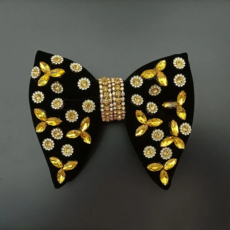 Bow Tie for Men\'s Vintage Luxury Original Design Handmade Jewelry Gifts High-end Rhinestones Collar Flower Men Wedding Bow-tie