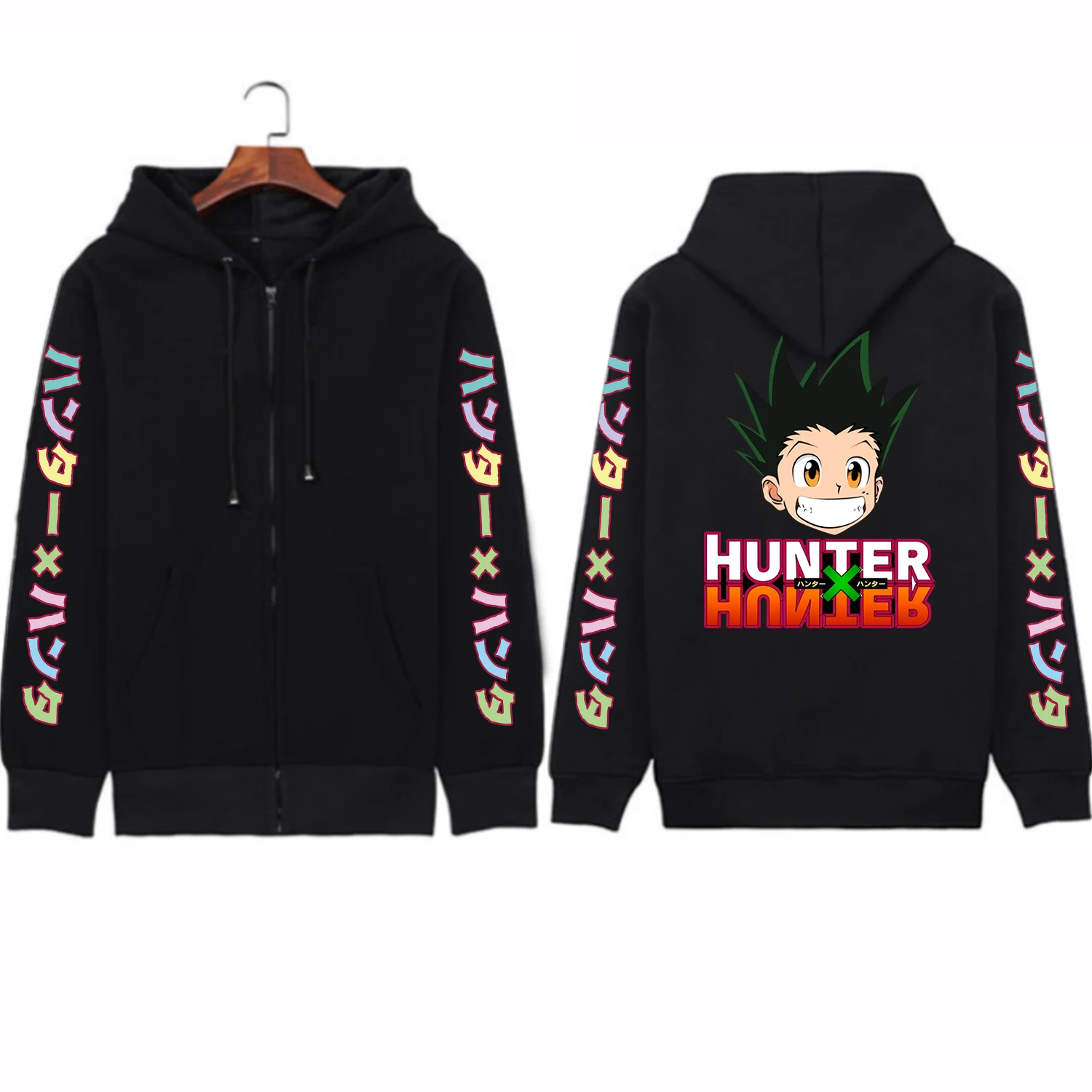 Manga Hunter x Hunter Gon Freecss Anime Zipper Hoodies Women Funny Cartoon Casual Oversized Loose Winter Warm Zipper Jacket Coat