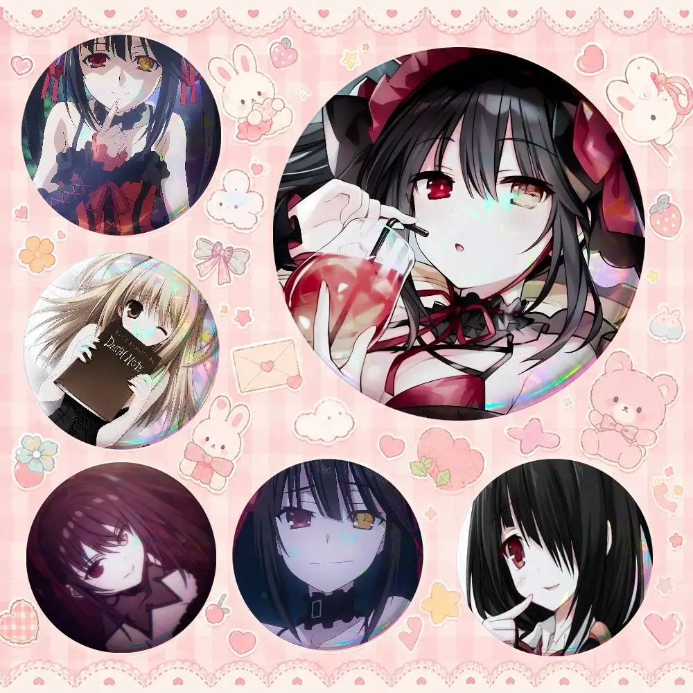 Anime D-DATE A A-LIVE Mixed Theme Round Button Badge Set Anime Cartoon Music Game Fashion Pins For Bags Clothes Accessories