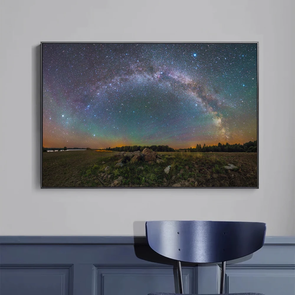 01 (7) Universo cielo estrellado explorar ciencia misterio espectacular imagen HD tela de seda póster de pared decoración del hogar estilo artístico regalo del Festival
