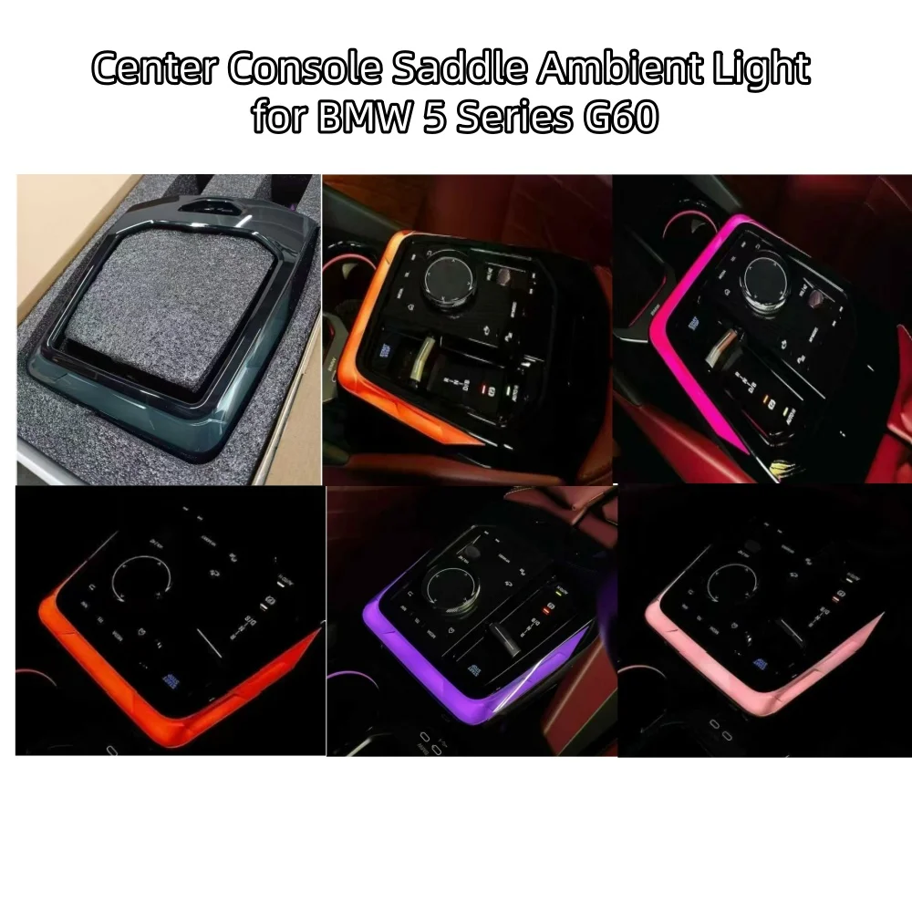 15 Color Crystal Center Console Saddle Lamp Ambient Light for BMW New 5 Series I5 G60 Car LED Auto Console RGB Decorative Lamp
