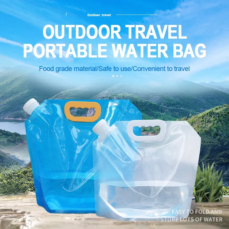 

2.5/5/10L Foldable Portable Drinking Water Bag Outdoor Camping Hiking Water Storage Bag Thickened Large Capacity Water Container