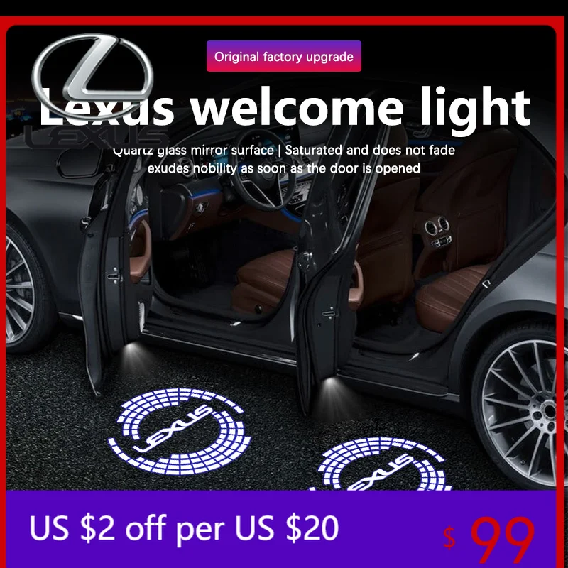 

Interior Mouldings LED Car Door Logo Projector Ghost Shadow Welcome Light For Lexus ES250 ES300 ES350 RX300 LX470 LX570 ES RX GX