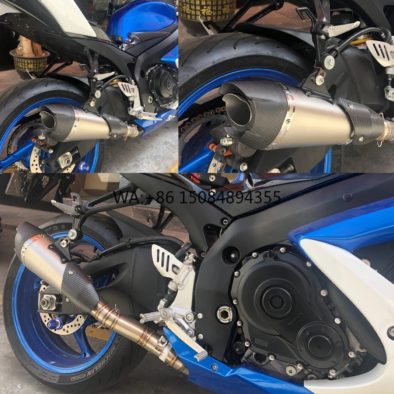 

Universal Motorcycle Exhaust Muffler Tip Pipe Yoshi T2 Carbon Fiber Exhaust Muffler for Ninja 400 R3 CBR650