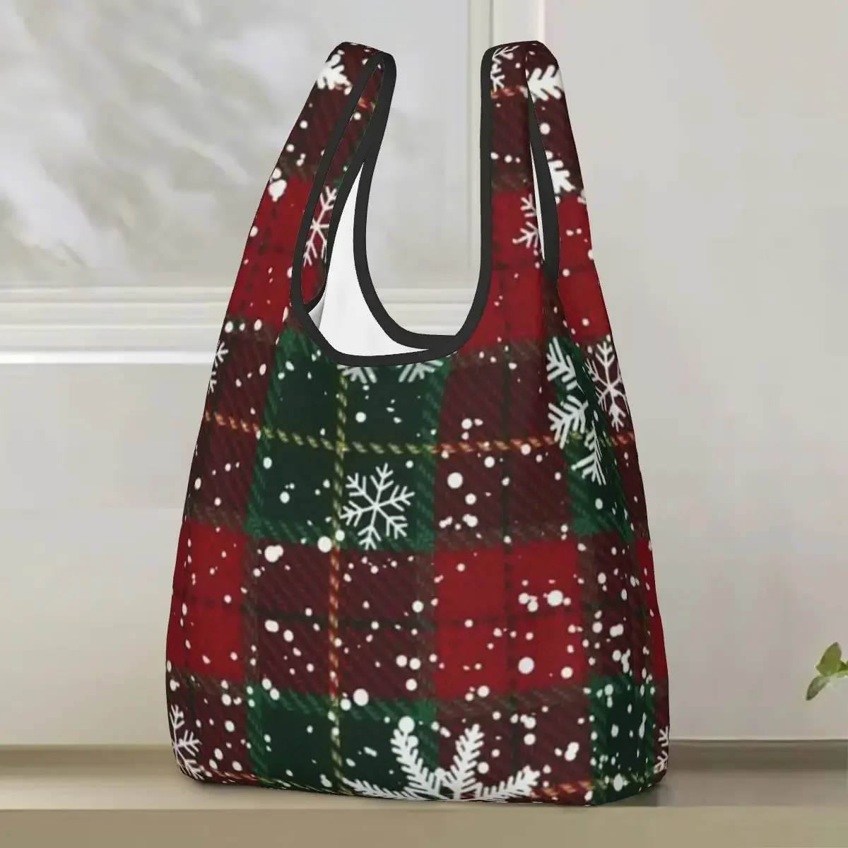 Merry Christmas & Happy Holidays! Shopping Bag Portable Tote Bags Reusable Shoulder Shopper Bag Grocery Handbag