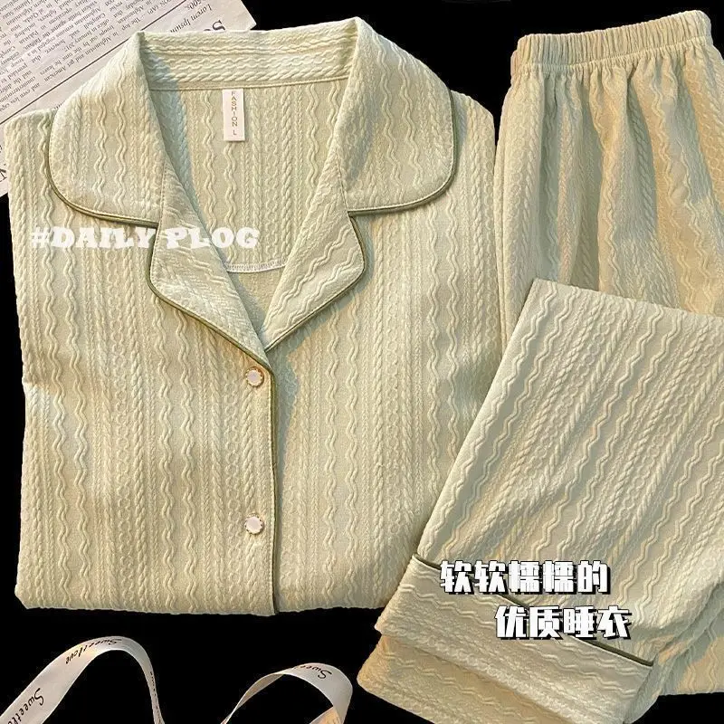 2025 Pajamas for Women Cotton Long-sleeved Pijamas Women Fashion New Cute High-end Sweet Girl Loungewear Sleepwear Women