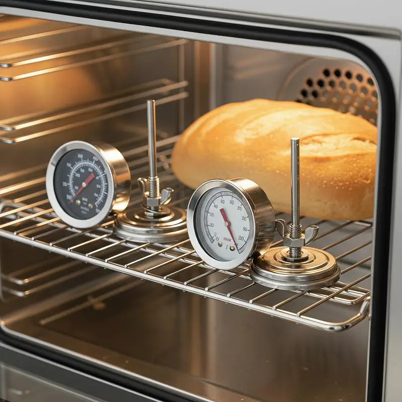 Grill Thermometer 0-120℃ Accurate Analog Temperature Meter 52mm 54mm Big Dial for Home BBQ Pizza Oven Baking Use