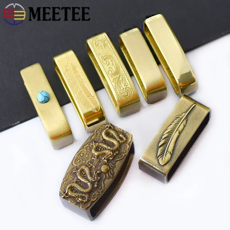 1/2/4Pcs Meetee 35/40mm Pure Copper Belt Loop Ring Buckle D Shape Stainless Steel Strap Waistband Leather Craft Rings