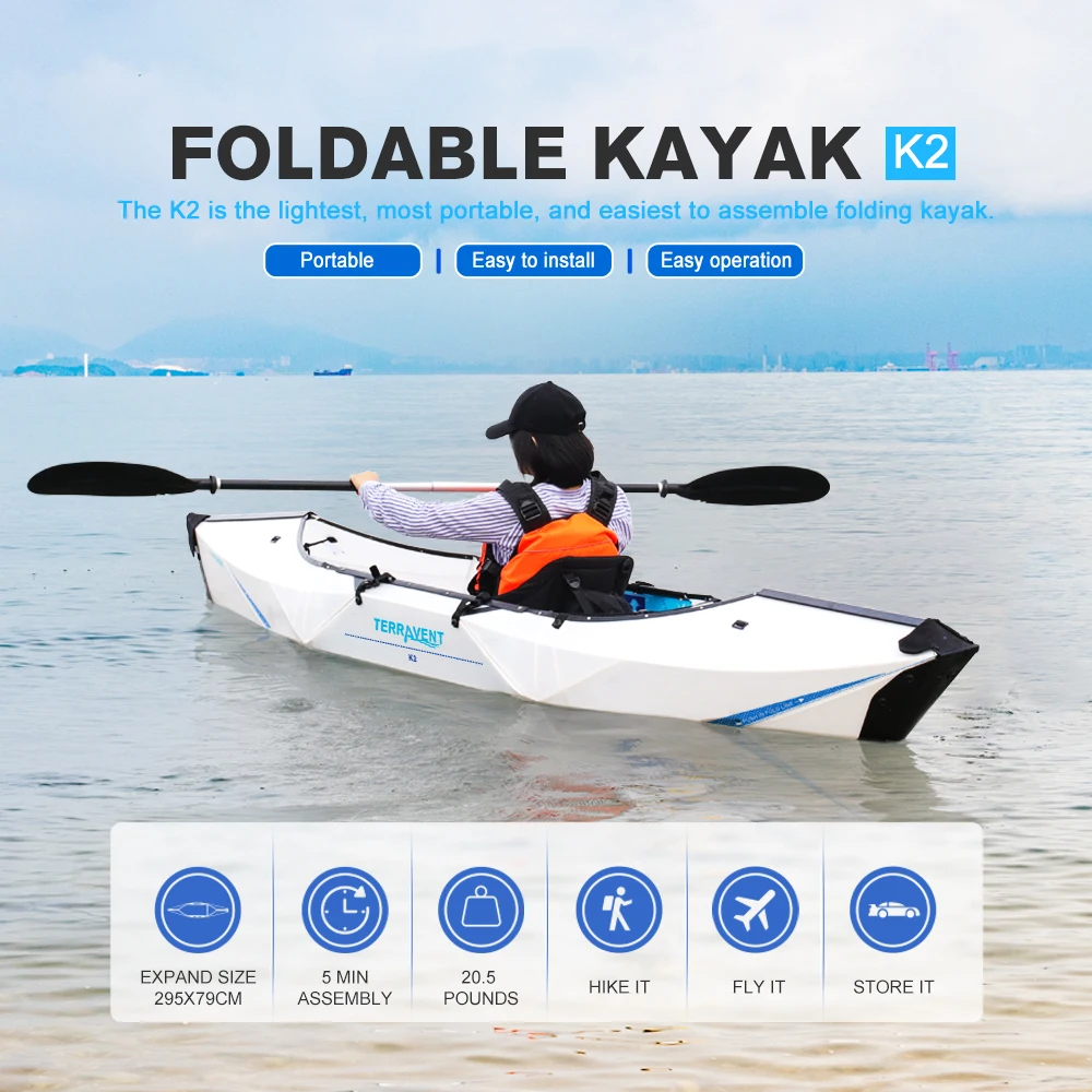 Terravent 3M Cheap Foldable Canoe Boat Super Origami Kayak Collapsible Sea Folding Portable Kayak Schlauchboot  Canoe