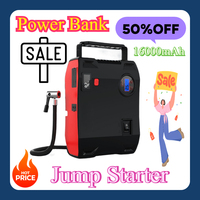 Jump Starter Power Bank 16000mAh 150PSI Air Compressor Tire Pump Portable Charger Car Booster Starting Device  4 in 1 2000A