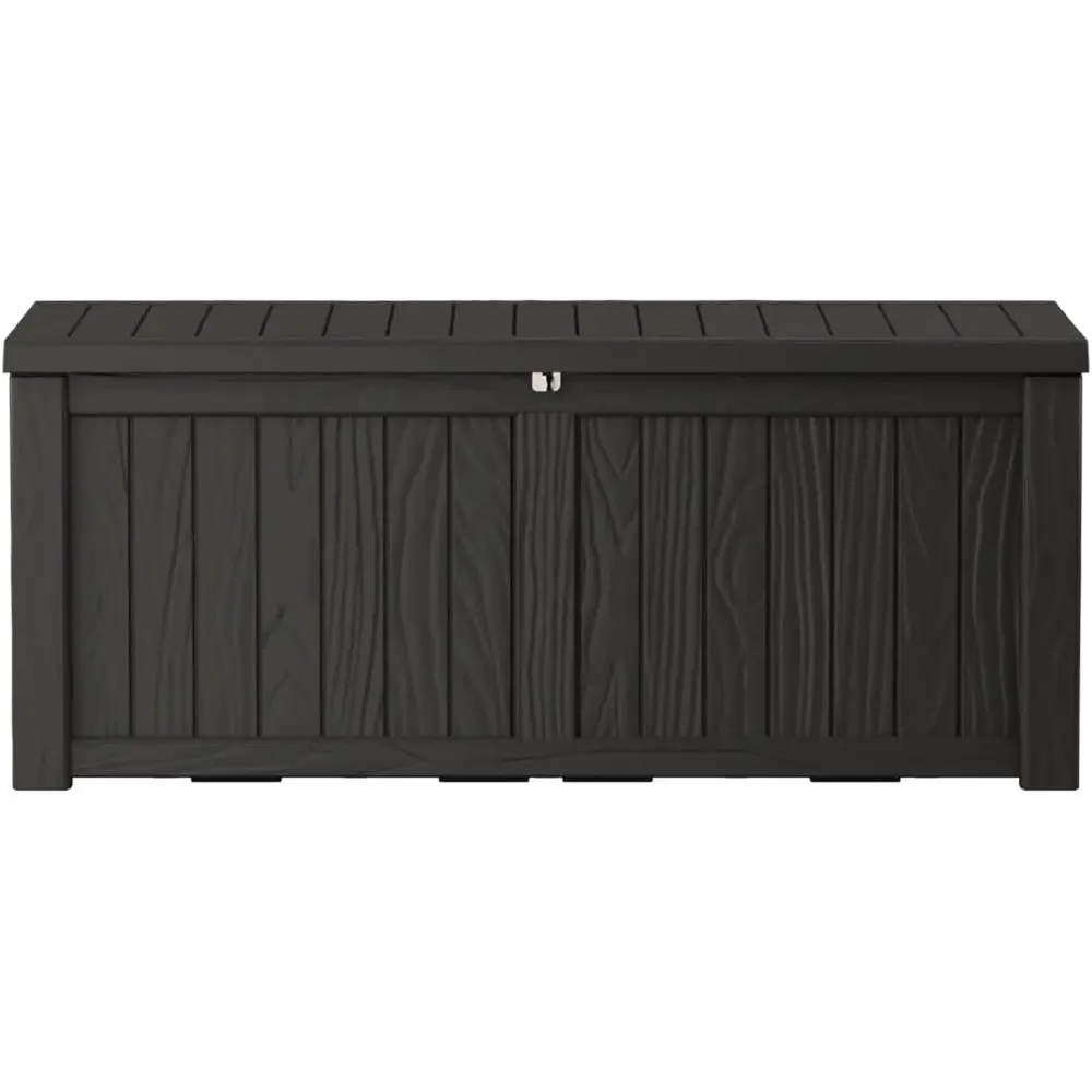 

Weatherproof 150 Gallon Lockable Outdoor Storage Box - Large Deck Patio Bin for Pool Accessories, Cushions, Garden Tools, UV-Res