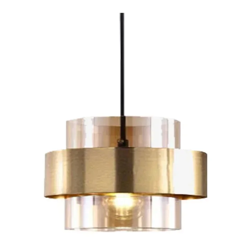 

modern glass hanging lamp restaurant coffee bar suspension lighting fixture gold wrought iron glass shade creative pendant light