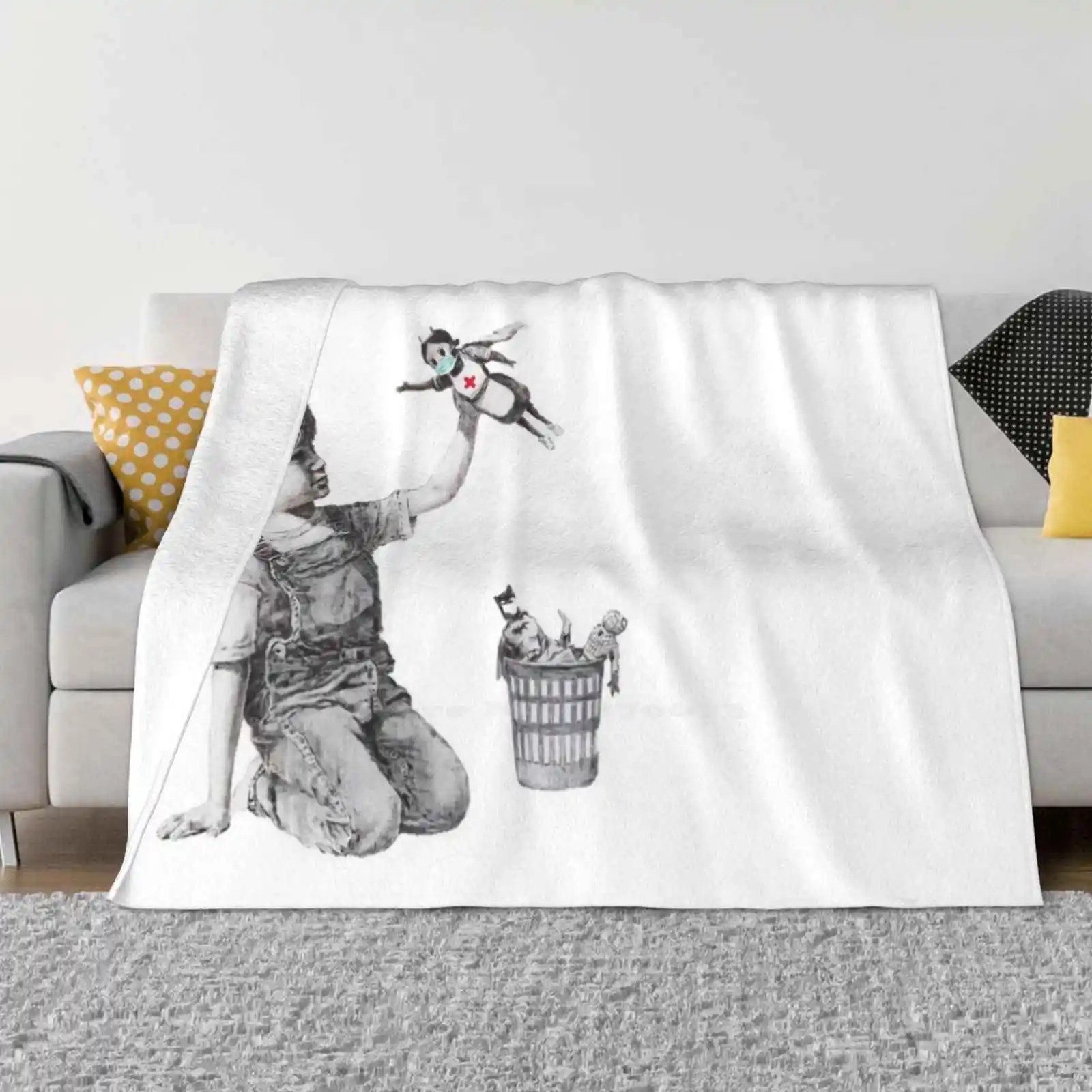 Banksy Tribute To Nurses Low Price New Print Novelty Fashion Soft Warm Blanket Graffiti Street Art Anarchy Banksy Urban Nursing