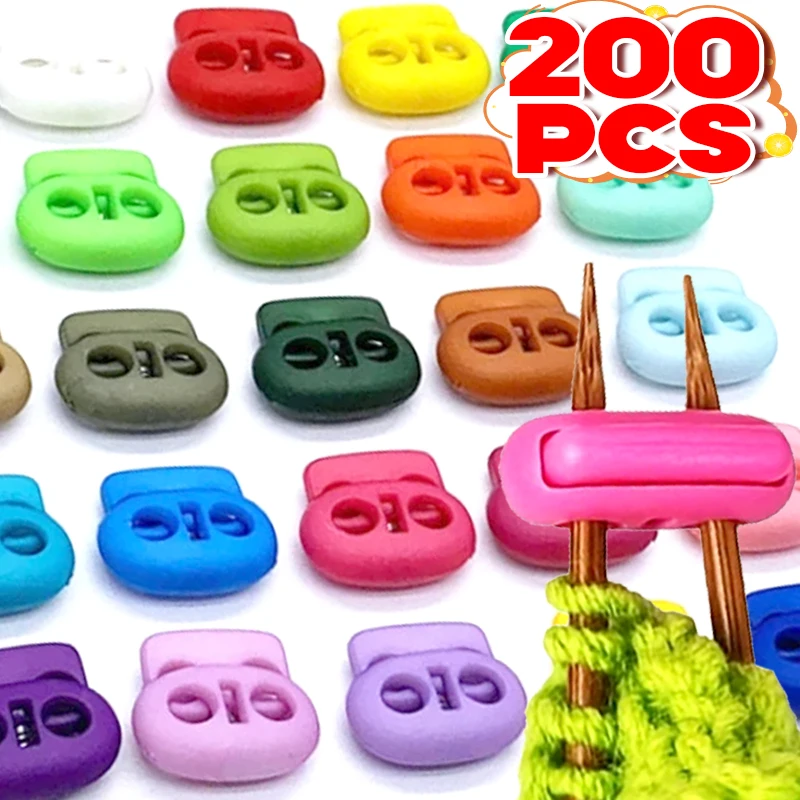 

Wholesale Colorful Needle Point Protectors Plastic Cord Lock Clamp Dual Hole DIY Shoe Lace Lock Slider Toggles Spring Fastener