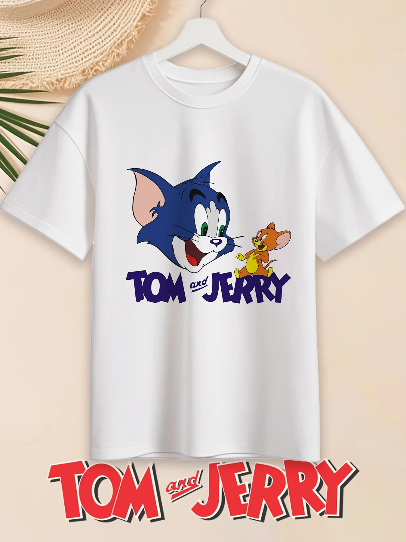 

Том и Джерри Графический принт Лето Осень Зима Хлопковые мужские и женские футболки с короткими рукавами Роскошный бренд для занятий спортом на открытом воздухе