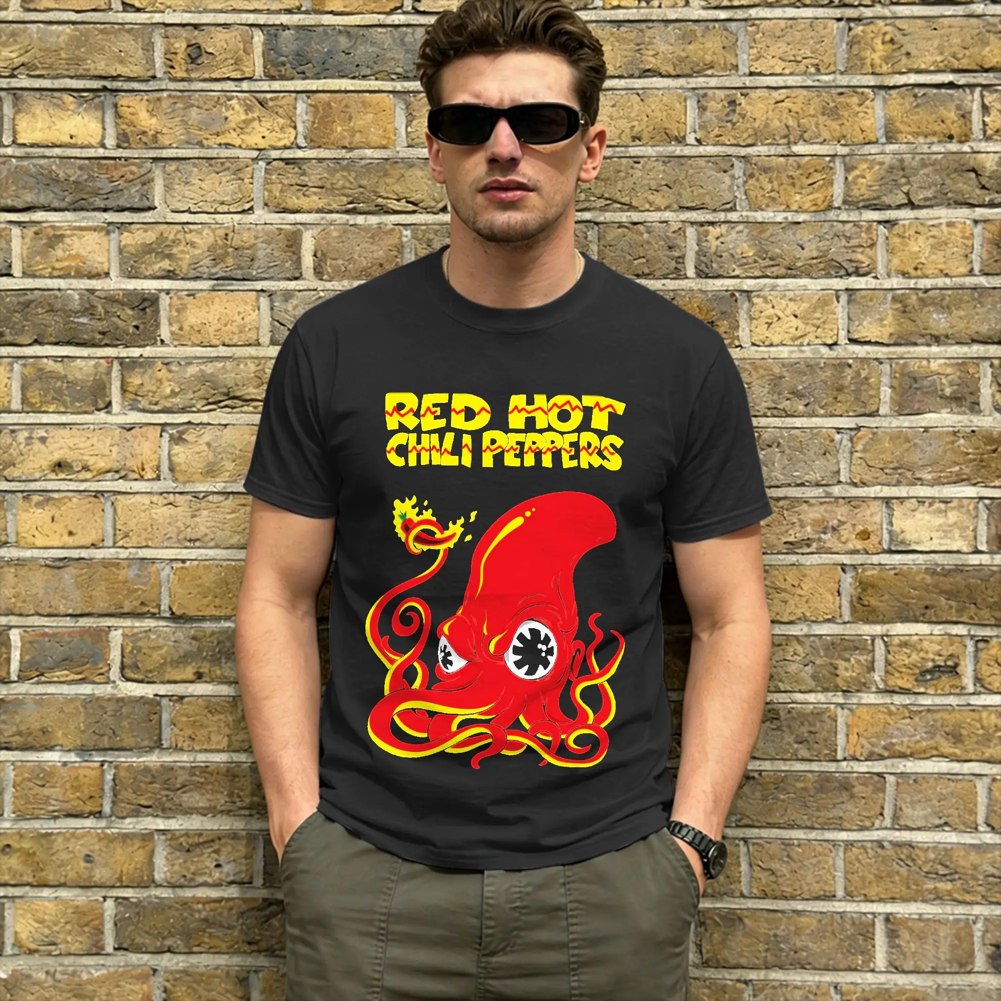 Camiseta para hombre Red Hot Chili Pepper, camisetas increíbles de algodón puro, camisetas de manga corta, ropa con cuello redondo, talla grande