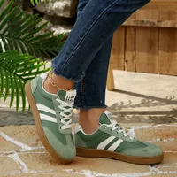 2026 New Lightweight Comfortable Sneakers for Women Fashion Striped Lace Up Sports Shoes Woman Casual Breathable Green Sneakers - Image 6