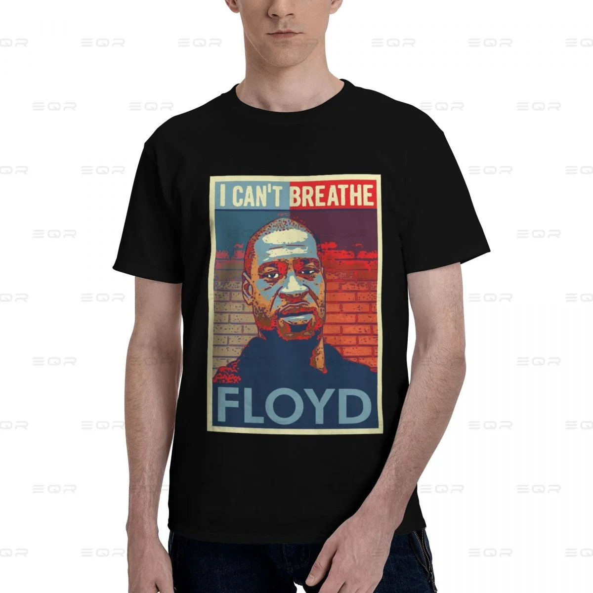 

George Floyd I Can't Breathe Men's round neck T-shirt,ins style,Novelty all the year round Gift