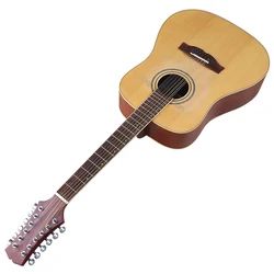 Stock 41 Inch 12 String Acoustic Guitar Full Size Design Natural Folk Guitar Sapele Wood Body Music Instruments With Flaw