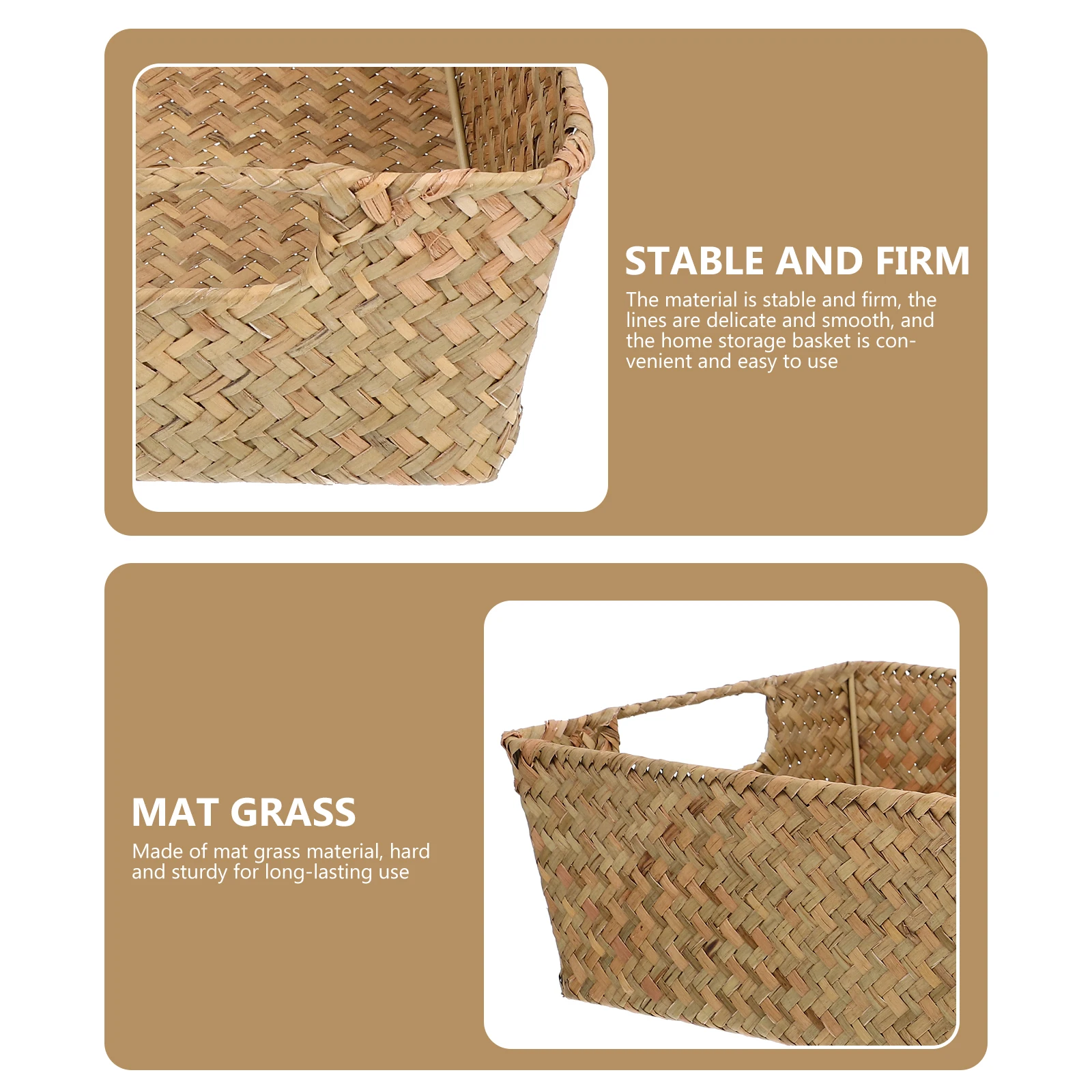 

Bread Basket Woven Storage Container Mat Grass Kitchen Living Room Restaurant Cafe Multi Use Fruit Vegetable Snack Holder