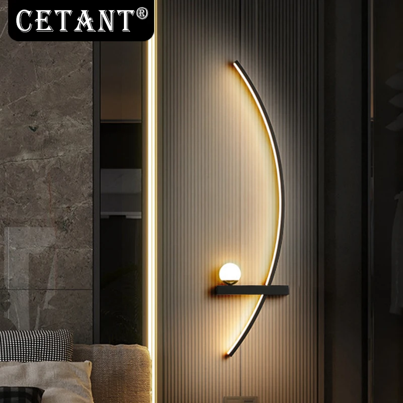 Modern Wall Lamp LED 55/105cm Indoor Decorative Wall Sconces For Living Room Bedroom Bedside Home-Appliance Remote Control Light