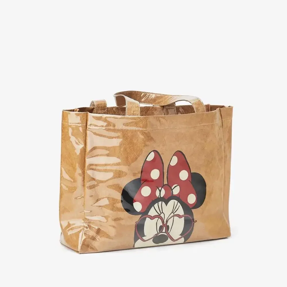 Disney Mickey mouse Kraft paper lady shoulder bag women handbag High capacity cartoon shopping bag