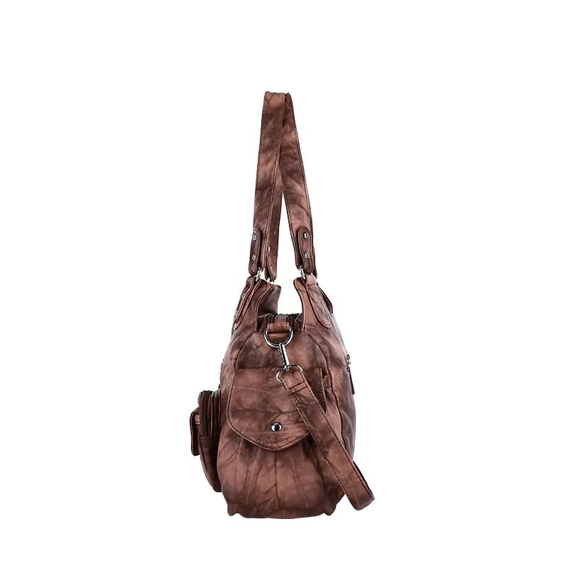 Angelkiss-Bolso de mano con asa superior para mujer, bolsa de hombro de PU, con bolsillos, AK7557