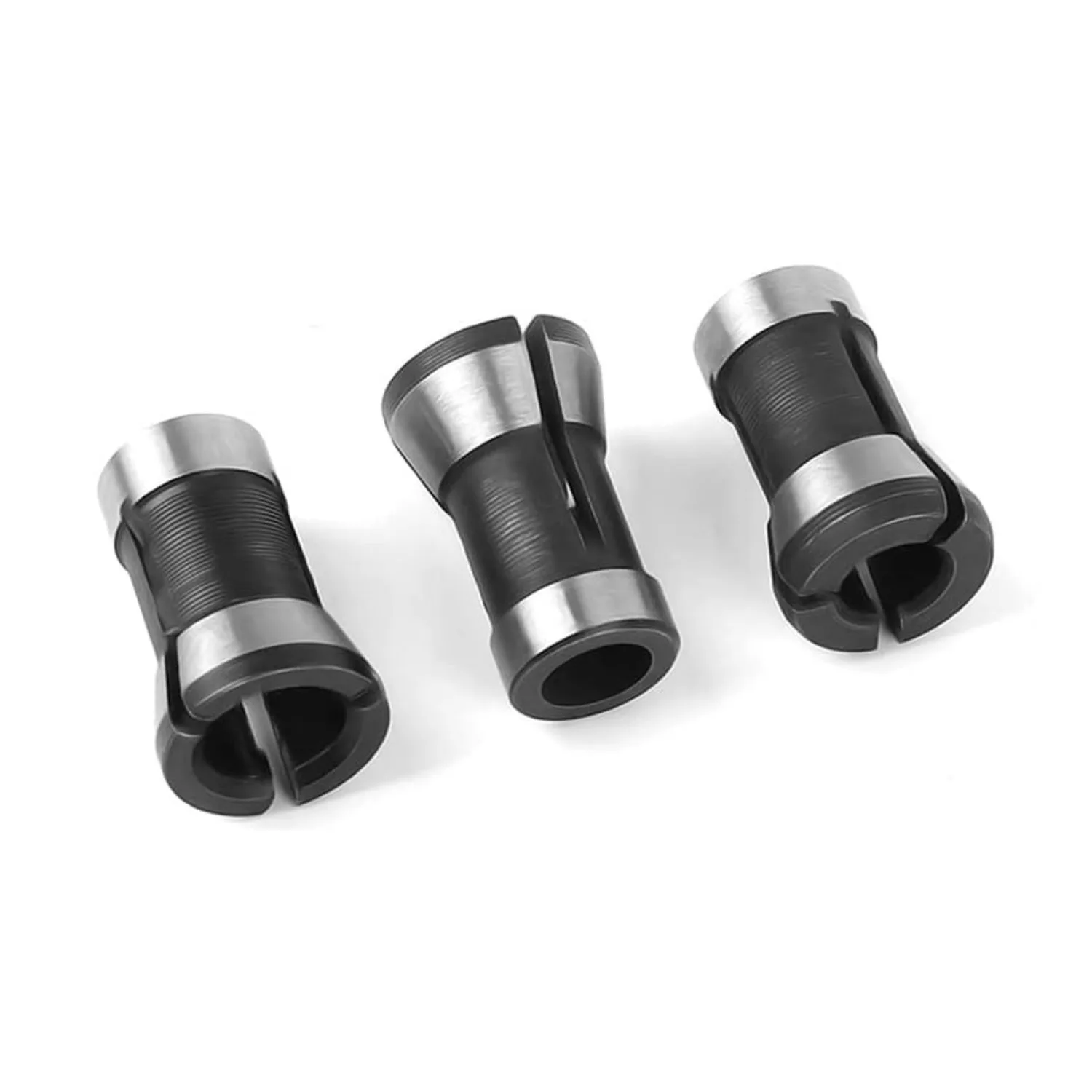 3pcs High Precision Trimmer Collet Adapter Router Bit Collet Chuck Clamping Adapter for Engraving Trimming Machine