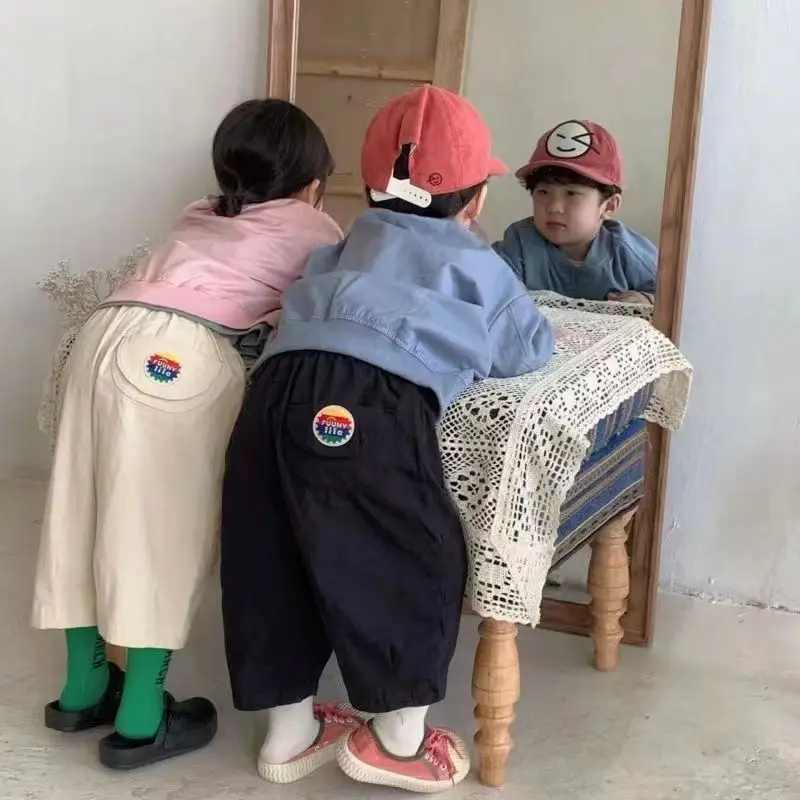 Kinder weitb einige Hosen koreanische Jungen lose Hosen Herbst 2024 neue Mode alle passen Baby Mädchen Freizeit hose Hose