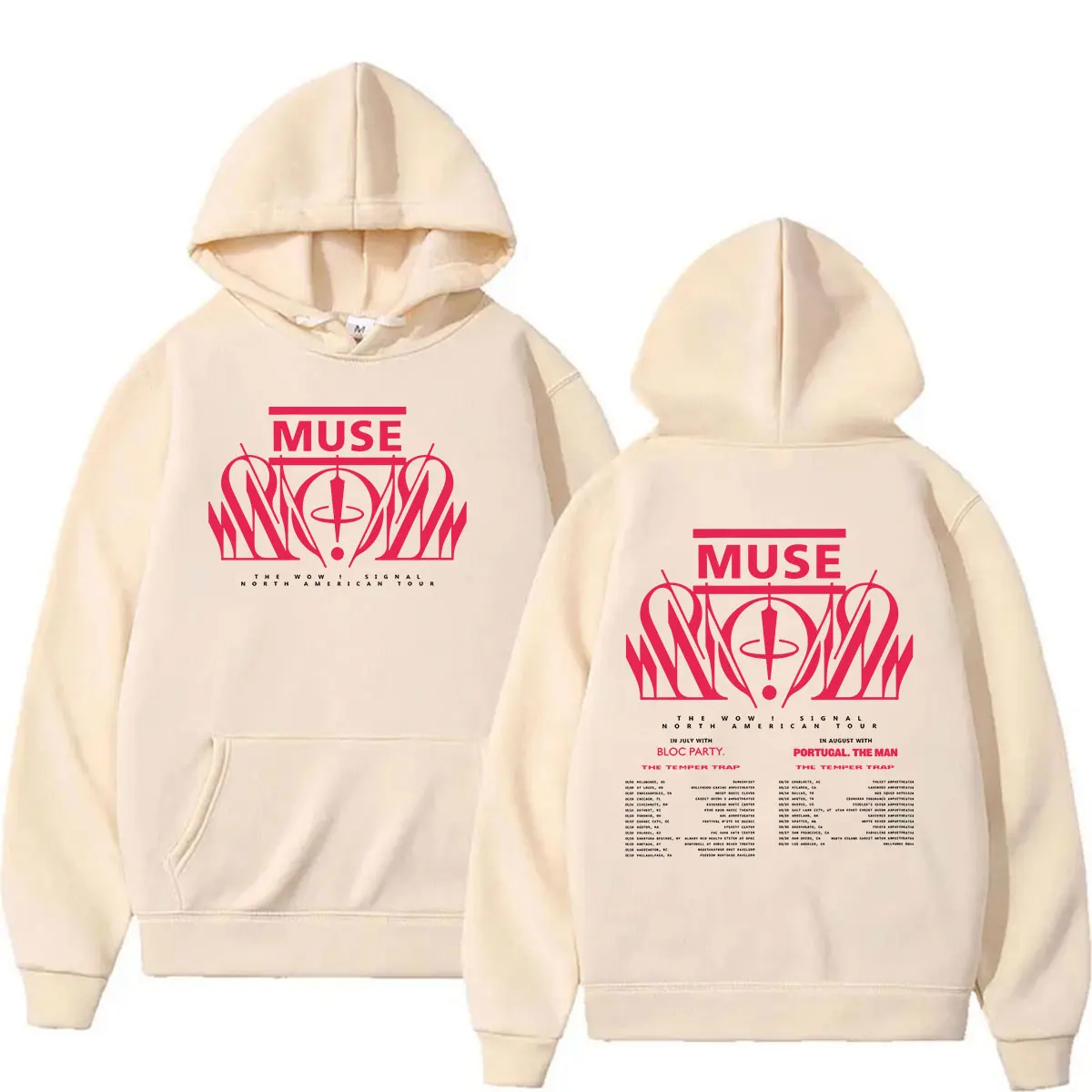 MUSE Band The Wow! Signal Tour 2026 Hoodie Herren Damen Kleidung Mode Pullover Sweatshirt Vintage Langarm Übergroßer Kapuzenpullover – Detail 6