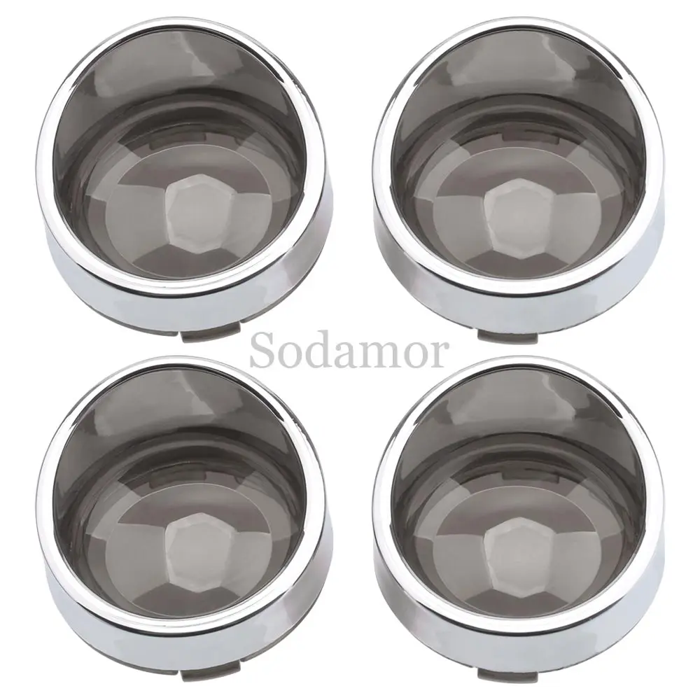 4PCS Turn Signals lens Cover Plastic Smoke Chrome Kits Motorcycle For Harley Sportsters 2002&up(except XL1200N XL883N 11XL1200X