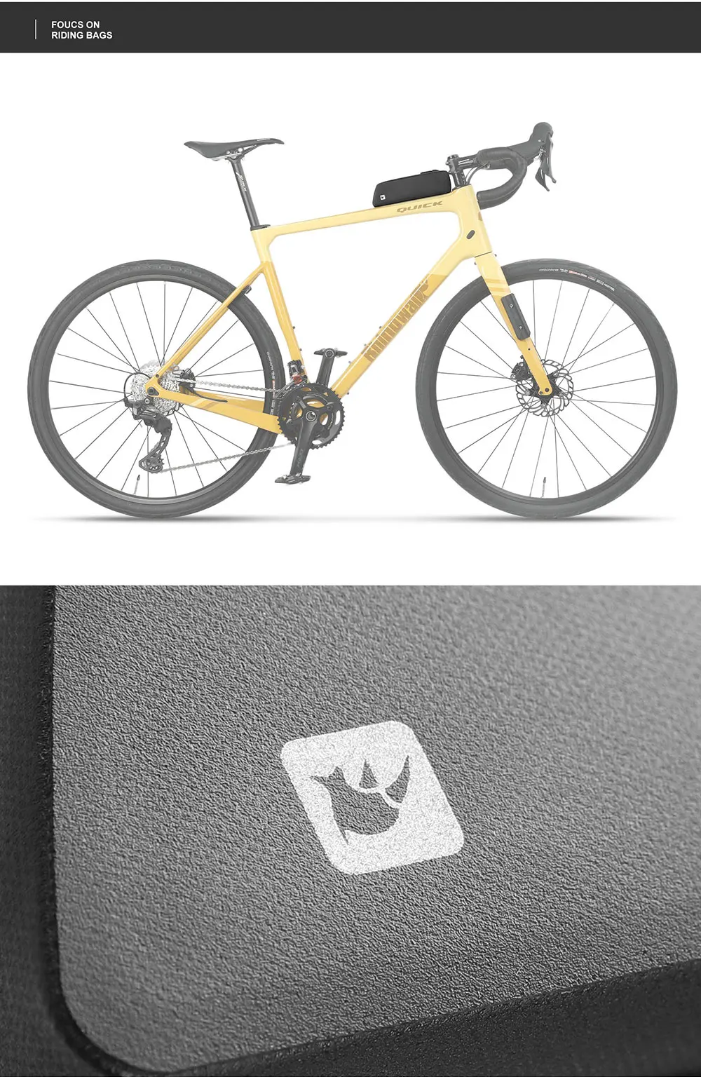Rhinowalk Fahrrad-Oberrohrtasche, wasserdichte Frontstoßstangenbox mit Schraube und Riemenbefestigung, MTB-Rennrad für städtische Reiten und Rennen – Detail 15