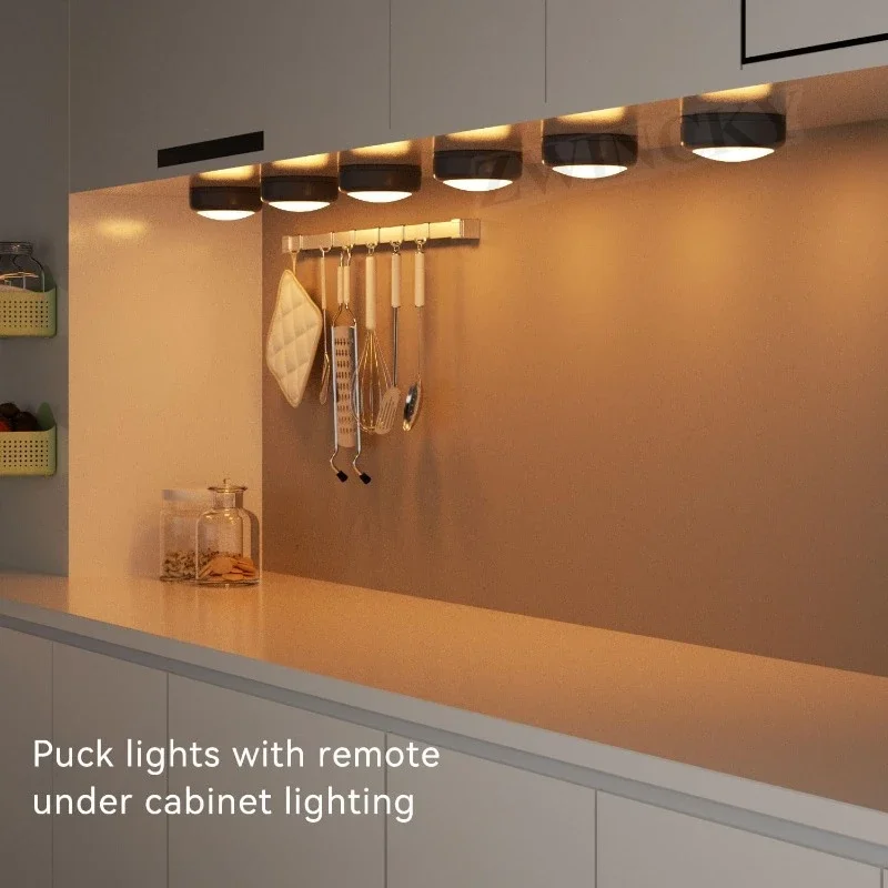 Under Cabinet Lighting Remote Control Wireless Shelf Light Battery Operated Lights Night Light Timmer for Closet Bedroom Kitchen
