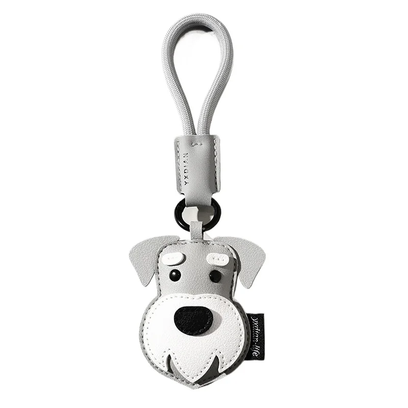 Llavero de cuero de moda para mascotas, bonito diseño de cachorro y gato, colgante para mochila, llavero de lujo, regalo colgante para amantes de los animales