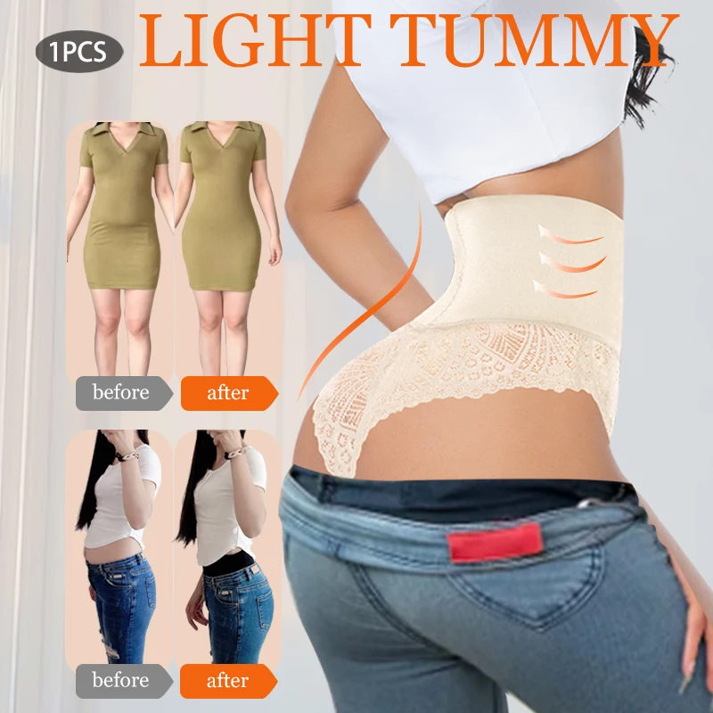 High Waist Hip Lifter Women Lace Thong Shaper Tummy Control Panties Ladies Breathable Shaping Underwear Pulling Briefs Shapewear view 4