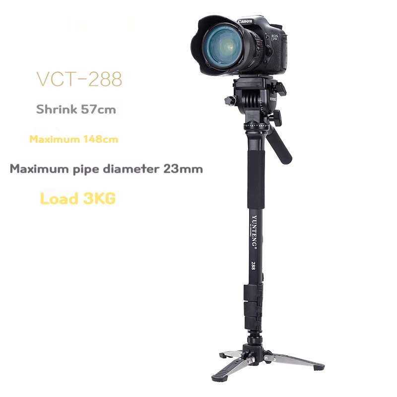 

Yunteng 288 SLR camera tripod camera bracket hydraulic pan tilt photography tripod support tripod camera bracket