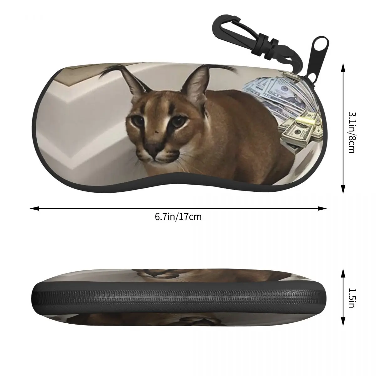 Caracal Big Floppa Cash Eyeglass Glasses Case Men Women Soft Africa Gosha Sunglasses Protective Box