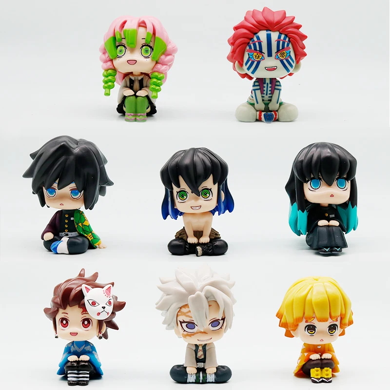 Figura de Tanjirou y Mitsuya de Demon Slayer en Versión Q 2026, Juguete de Moda para Decoración de Coche, Oficina o Escritorio, Regalo