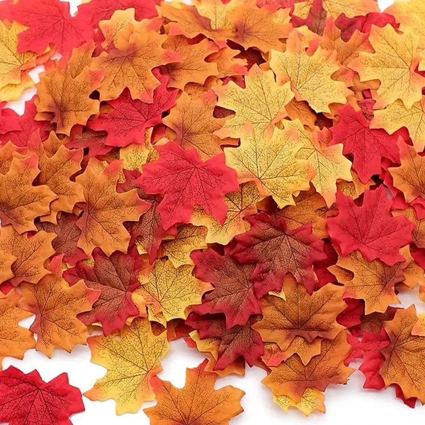 

200pcs Artificial Plants High Quality Silk Maple Leaf Halloween Festival Party Decorations Fall Home Room Vase Wedding Scrapbook