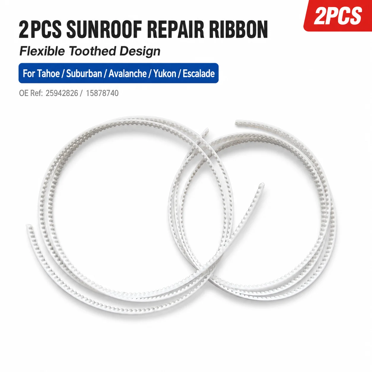 2Pcs Sunroof Repair Ribbon Kit For Chevrolet Tahoe Suburban Avalanche GMC Yukon Escalade 2007-2014 GM 25942826 15878740