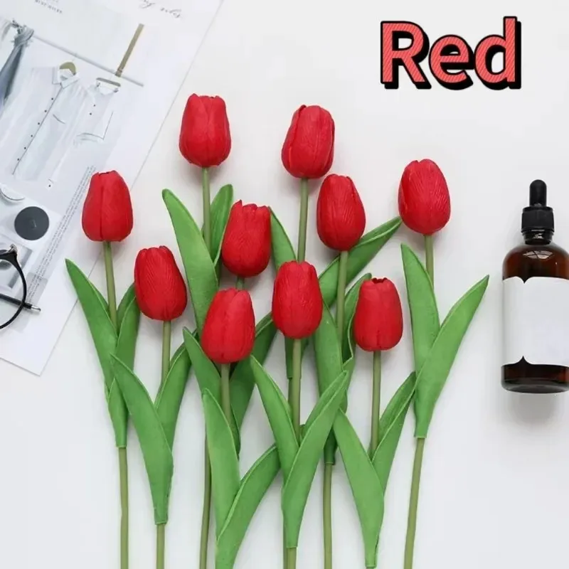 5-30 stuks kunstmatige tulp realistische aanraking voor kerst bruiloft verjaardag vaas woondecoratie tuin moederdag boeket