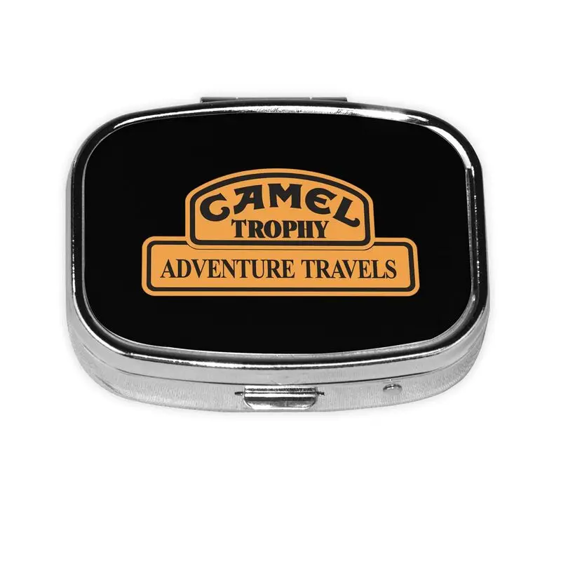 

Прямоугольный контейнер для таблеток Camel Trophy с 2 отделениями, маленький футляр для таблеток для сумки или кармана, органайзер для лекарств и витаминов для путешествий