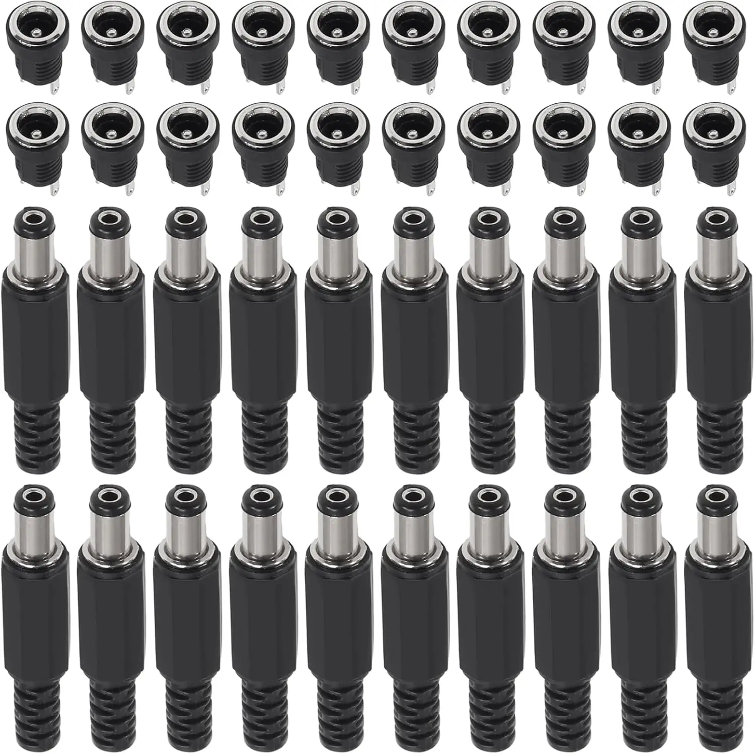 20 Paar 5,5 x 2,1 mm DC-Netzteil, Stecker auf Buchse, Klinkenstecker, Panelmontage, Lötdraht, Verbindungskabel für Elektronik für Auto